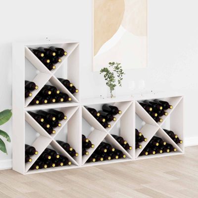 vidaXL Regál na víno 4 pcs Biela 62 x 25 x 62 cm