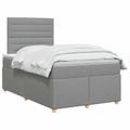 vidaXL Posteľ boxspring s matracom Svetlosivá 120 x 200 cm Látka