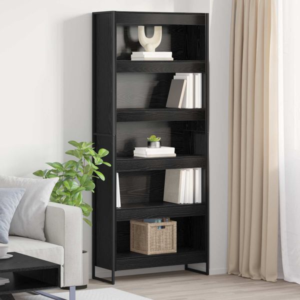 vidaXL Knižnica 2 pcs Čierny dub 80 x 30 x 189,5 cm Kompozitné drevo