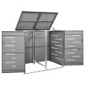 vidaXL Ohrada na 2 odpadkové koše 138x77,5x115 cm nehrdzavejúca oceľ