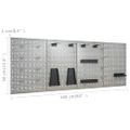 vidaXL Pracovný stôl so štyrmi nástennými panelmi a dvoma skrinkami