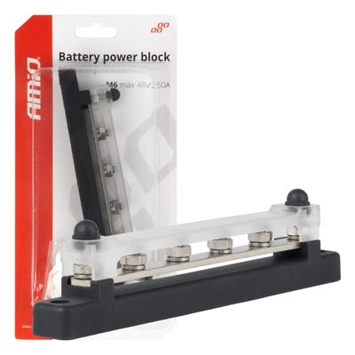 Uzemňovací rozvádzač plus prípojnica M6 12V - 48V 150A AMiO-03808