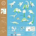 Kartónová 3D kreatívna sada Dinosaury