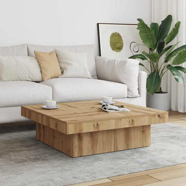 vidaXL Konferenčný stolík dub artisan 90x90x28 cm kompozitné drevo