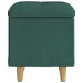 vidaXL Ottoman s Úložným Priestorom Tmavozelená 40 x 40 x 45 cm látka