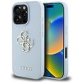 Guess Hardcase PU zrnitý Big 4G a Classic Logo puzdro pre iPhone 16 Pro 6,3" modré