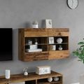 vidaXL TV nástenná skriňa 98,5 x 30 x 60,5 cm Staré drevo