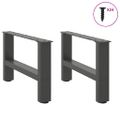 vidaXL Nohy ku konferenčnému stolíku, antracitové, 2 ks, 50 x (30-31) cm, oceľové