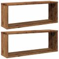 vidaXL Nástenné police 2 ks, staré drevo 60x15x23 cm, kompozitné drevo