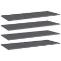 vidaXL Prídavné police 4 ks, lesklé sivé 100x40x1,5 cm, drevotrieska