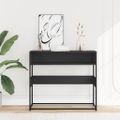 vidaXL Konzolový stolík čierna 90x35x80 cm kompozitné drevo