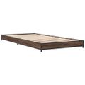 vidaXL Posteľný rám hnedý dub 90x200 cm kompozitné drevo a kov