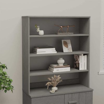 vidaXL Nadstavec na komodu HAMAR, svetlosivý 90x30x100 cm, borovica