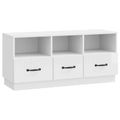 vidaXL TV skrinka Biela s vysokým leskom 102 x 34,5 x 47 cm