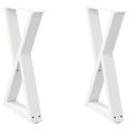 vidaXL Nohy k jedálenskému stolu 2 ks biele 60x(72-73,3) cm oceľové