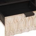 vidaXL Konferenčný stolík Biela 80 x 54 x 40 cm Masívne mango drevo