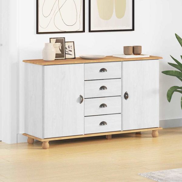 vidaXL Servírovacia skriňa ASKIM 133,5 x 40 x 79 cm Borovicový masív