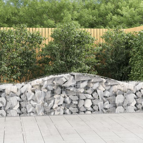vidaXL Oblúkový gabionový kôš 3 ks 400x50x60/80 cm pozinkované železo