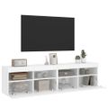 vidaXL TV nástenné skrinky s LED svetlami 2 ks biele 80x30x40 cm