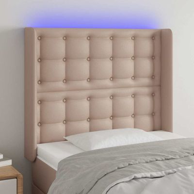 VidaXL Čelo postele kapučínové 93x16x118/128 cm umelá koža
