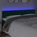 vidaXL Čelo postele s LED tmavozelené 200x5x78/88 cm zamat