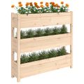 vidaXL Kvetináč 112x25x104,5 cm borovicový masív