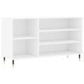 vidaXL Botník lesklý biely 102x36x60 cm spracované drevo