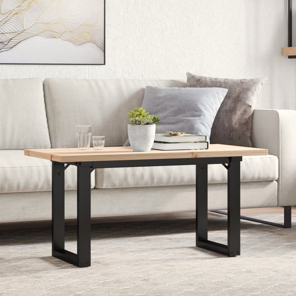 vidaXL Konferenčný stolík v tvare O 90x40x45,5 cm borovica a oceľ