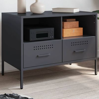 vidaXL TV skrinka antracitová 68x39x50,5 cm oceľ
