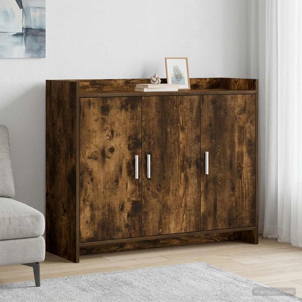 vidaXL Servírovacia skriňa Dymový dub 98,5 x 33 x 80 cm