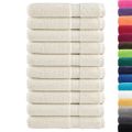 vidaXL Prémiové uteráky SOLUND 10 ks krémové 100x200cm 600 g/m2