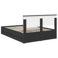 vidaXL Rám postele so zásuvkou Čierna 150 x 200 cm Inžinierske drevo