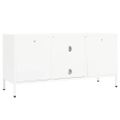 vidaXL TV skrinka biela 105x35x52 cm oceľ a sklo