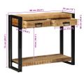 vidaXL Konzolový stôl Hnedá 90 x 33 x 75 cm Masívne mango drevo