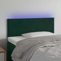 vidaXL Čelo postele s LED tmavozelené 80x5x78/88 cm zamat