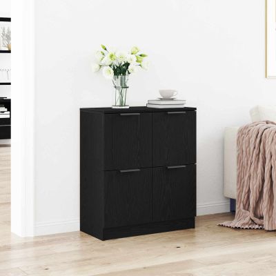 vidaXL Servírovacia skriňa Čierny dub 60 x 30 x 70 cm Kompozitné drevo