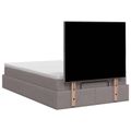 vidaXL Ottoman posteľ s matracom a LED Sivohnedá 120 x 200 cm Látka