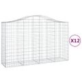 vidaXL Oblúkové gabionové koše 12 ks 200x50x120/140 cm pozink. železo