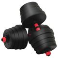 vidaXL 4-v-1 činkový set 40 kg Čierna a červená