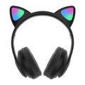 Słuchawki dla dzieci bluetooth led / kocie uszy, black / czarny