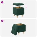 vidaXL Ottoman s Úložným Priestorom Tmavozelená 40 x 40 x 45 cm Zamat