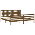 vidaXL Posteľný rám s čelom medovo-hnedý 200x200 cm masívne drevo