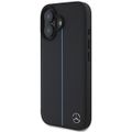 Puzdro Mercedes pre iPhone 16 6,1" MEHMP16S23RURBK Hardcase MB Blue Line Leather MagSafe čierne