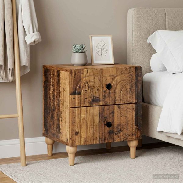 vidaXL Nočný stolík 2 ks Staré drevo 43 x 34,5 x 48 cm