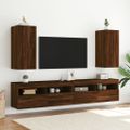 vidaXL TV nástenné skrinky s LED svetlami 2 ks hnedý dub 30,5x35x70 cm