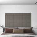 vidaXL Nástenné panely 12 ks bledosivé 30x15 cm zamat 0,54 m²
