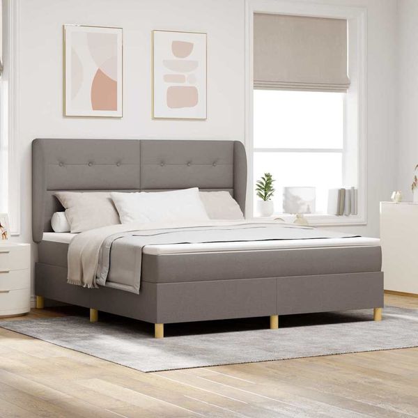 vidaXL Posteľ s pružinovým rámom Sivohnedá 200 x 180 cm látka