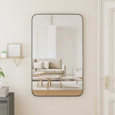 vidaXL Nástenné zrkadlo čierne 50x80 cm obdĺžnik