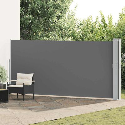 vidaXL Zaťahovacia bočná markíza na terasu 170x1200 cm, antracitová