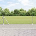 vidaXL Záhradný Euro plot s betónovým podkladom 25 x 0,6 m Strieborná